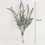 Plante artificielle, fleur de lavande décorative, 7 branches, 45 cm, violet et vert, lot de 2 pièces