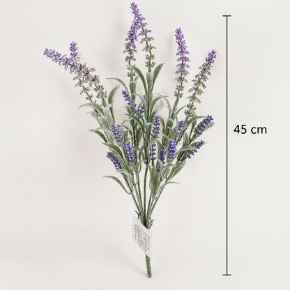 Plante artificielle, fleur de lavande décorative, 7 branches, 45 cm, violet et vert, lot de 2 pièces