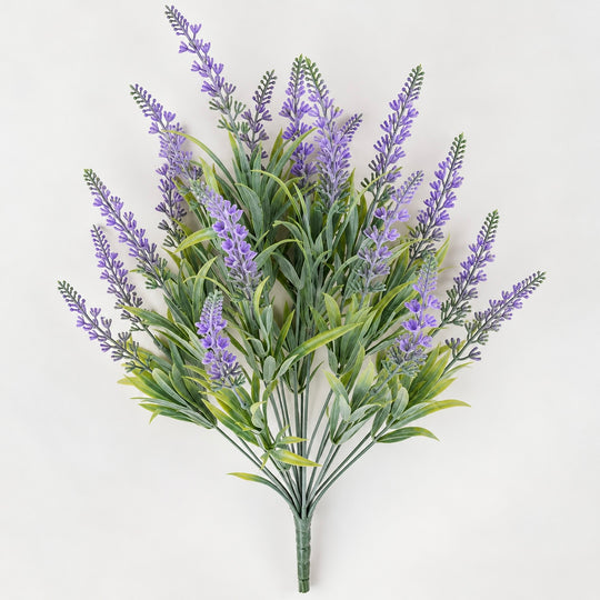 Plante artificielle, fleur de lavande décorative, 18 branches, 54 cm, violet et vert, lot de 2 pièces