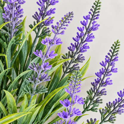 Plante artificielle, fleur de lavande décorative, 18 branches, 54 cm, violet et vert, lot de 2 pièces
