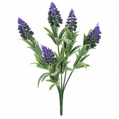 Plante artificielle, fleur de lavande décorative, 5 branches, 33 cm, violet et vert, lot de 2