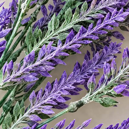 Plante artificielle, fleur de lavande décorative, 5 branches, 38 cm, violet et vert, lot de 2