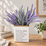 Plante artificielle, fleur de lavande décorative, 5 branches, 38 cm, violet et vert, lot de 2