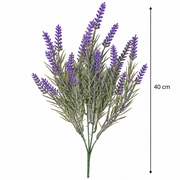 Plante artificielle, fleur de lavande décorative, 5 branches, 40 cm, violet et vert, lot de 2 pièces