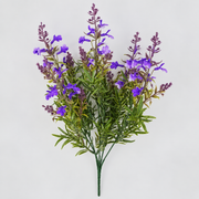 Plante Artificielle, Fleur de Lavande Décorative, 5 Branches, 41 cm, Violet Vert et Blanc, Lot de 2