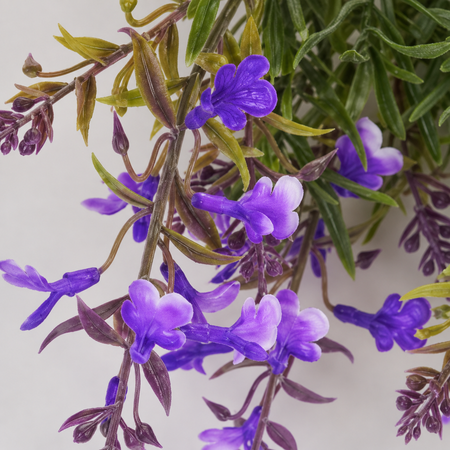 Plante Artificielle, Fleur de Lavande Décorative, 5 Branches, 41 cm, Violet Vert et Blanc, Lot de 2