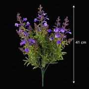 Plante Artificielle, Fleur de Lavande Décorative, 5 Branches, 41 cm, Violet Vert et Blanc, Lot de 2