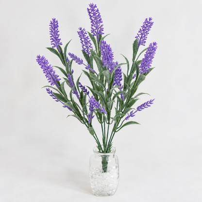 Plante artificielle, fleur de lavande décorative, 7 branches, 42 cm, violet et vert, lot de 2 pièces