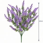 Plante artificielle, fleur de lavande décorative, 9 branches, 44 cm, violet et vert, lot de 2 pièces
