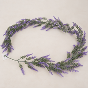 Guirlande de lavande décorative de plantes artificielles, aspect riche, 185 cm, 122 branches, vert et violet, lot de 2
