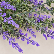 Guirlande de lavande décorative de plantes artificielles, aspect riche, 185 cm, 122 branches, vert et violet, lot de 2