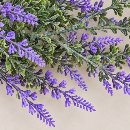 Guirlande de lavande décorative de plantes artificielles, aspect riche, 185 cm, 122 branches, vert et violet, lot de 2