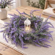 Guirlande de lavande décorative de plantes artificielles, aspect riche, 185 cm, 122 branches, vert et violet, lot de 2