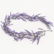 Guirlande de lavande décorative de plantes artificielles, aspect délicat, 185 cm, 122 branches, vert et violet, lot de 2