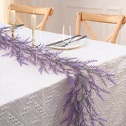 Guirlande de lavande décorative de plantes artificielles, aspect délicat, 185 cm, 122 branches, vert et violet, lot de 2