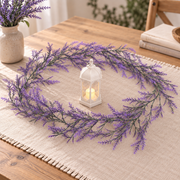 Guirlande de lavande décorative de plantes artificielles, aspect délicat, 185 cm, 122 branches, vert et violet, lot de 2
