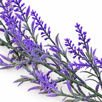 Guirlande de lavande décorative de plantes artificielles, aspect délicat, 185 cm, 122 branches, vert et violet, lot de 2