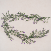 Guirlande de lavande décorative végétale artificielle, aspect naturel, 185 cm, 72 branches, vert et violet, lot de 2 pièces