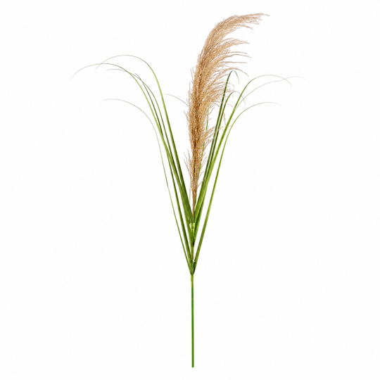 Plante ornementale artificielle, 110 cm, roseau et herbe, vert et marron, sans pot