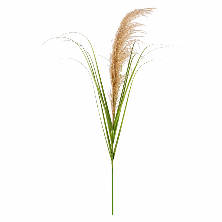 Plante ornementale artificielle, 110 cm, roseau et herbe, vert et marron, sans pot