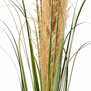 Plante artificielle ornementale, 140 cm, roseau et herbe, vert et marron, sans pot
