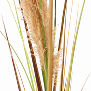 Plante artificielle ornementale, 180 cm, roseau et herbe, vert et marron, sans pot