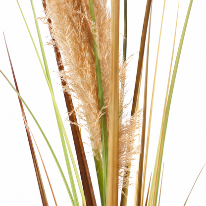 Plante artificielle ornementale, 180 cm, roseau et herbe, vert et marron, sans pot
