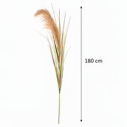Plante artificielle ornementale, 180 cm, roseau et herbe, vert et marron, sans pot