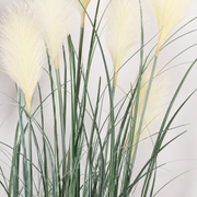 Plante artificielle ornementale, 180 cm, avec 7 fils, roseau et herbe, vert et blanc, sans pot