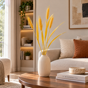 Plante artificielle ornementale, 83 cm, avec 4 fils, épice de blé, jaune, sans pot
