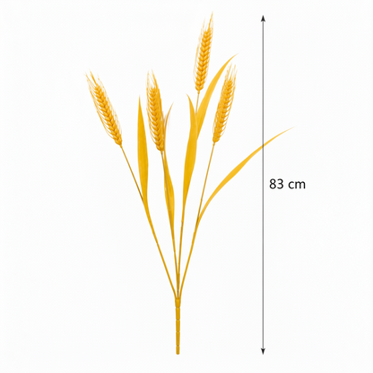 Plante artificielle ornementale, 83 cm, avec 4 fils, épice de blé, jaune, sans pot