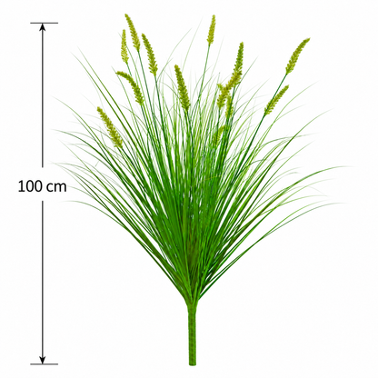 Plante ornementale artificielle de type queue de renard, 100 cm, avec 12 épices, verte, sans pot