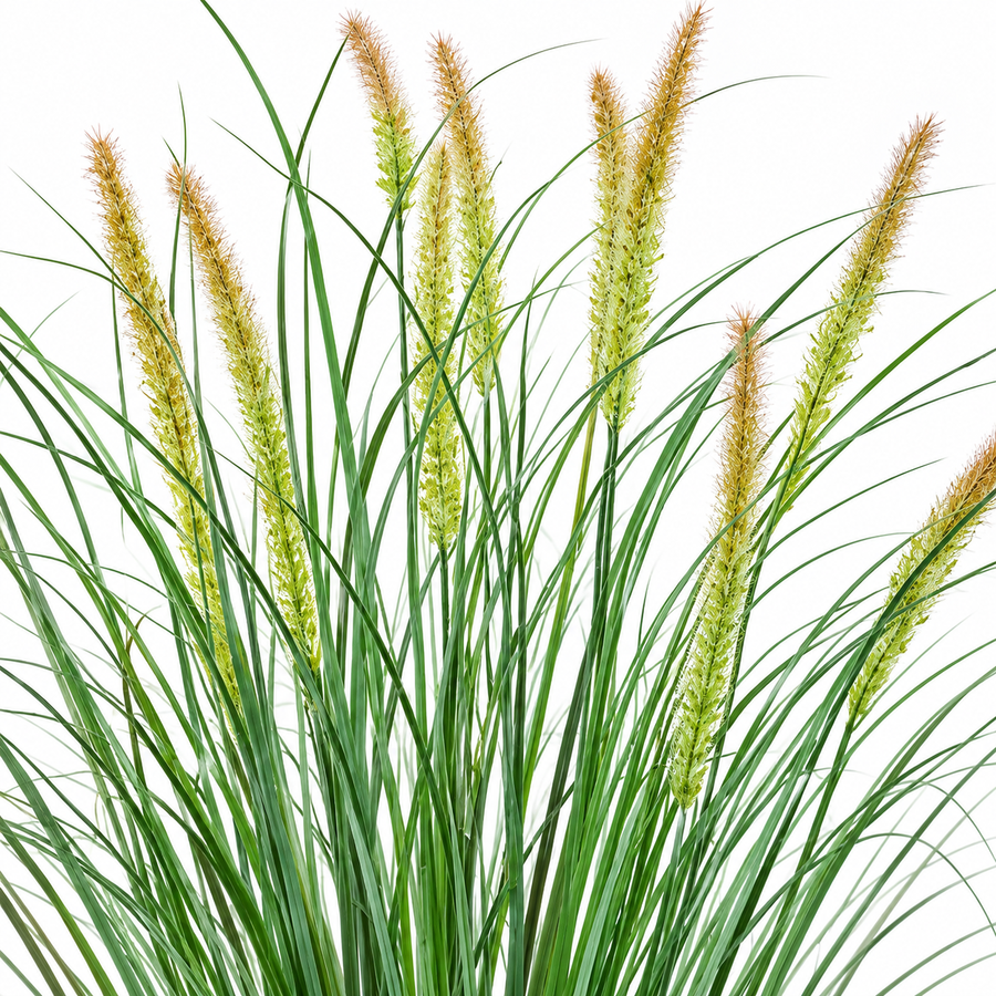 Plante ornementale artificielle de type queue de renard, 100 cm, avec 12 épices, vert et rose, sans pot