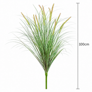 Plante ornementale artificielle de type queue de renard, 100 cm, avec 12 épices, vert et rose, sans pot