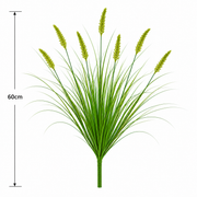 Plante ornementale artificielle de type queue de renard, 60 cm, avec 7 épices, verte, sans pot