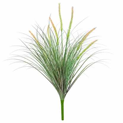 Plante d'herbe ornementale artificielle de type queue de renard, 60 cm, avec 7 épices, vert et rose, sans pot