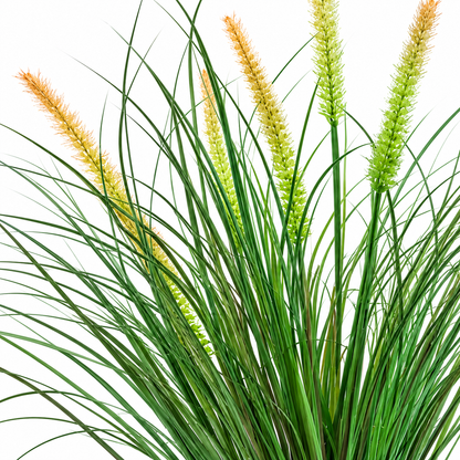 Plante d'herbe ornementale artificielle de type queue de renard, 60 cm, avec 7 épices, vert et rose, sans pot