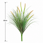 Plante d'herbe ornementale artificielle de type queue de renard, 60 cm, avec 7 épices, vert et rose, sans pot