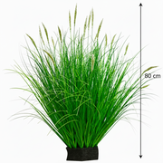 Plante d'herbe ornementale artificielle, 80 cm, avec 33 épices, verte et blanche, sans pot
