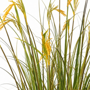 Plante artificielle ornementale, type épice de riz, 150 cm, avec 17 fils, vert et jaune, sans pots