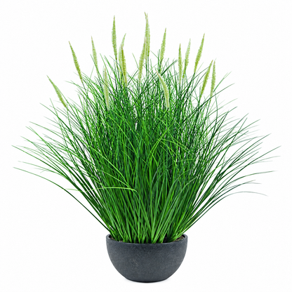 Plante artificielle, sétaire ornementale en pot, 61 cm, avec 19 épices, vert et blanc