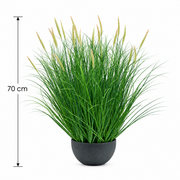 Plante artificielle, herbe ornementale en pot sétaire, 70 cm, avec 25 épices, vert et rose