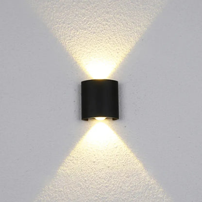 Applique murale LED Fantas extérieur et intérieur, 2 sources x 1W, IP65, métallique, noir, 3000K