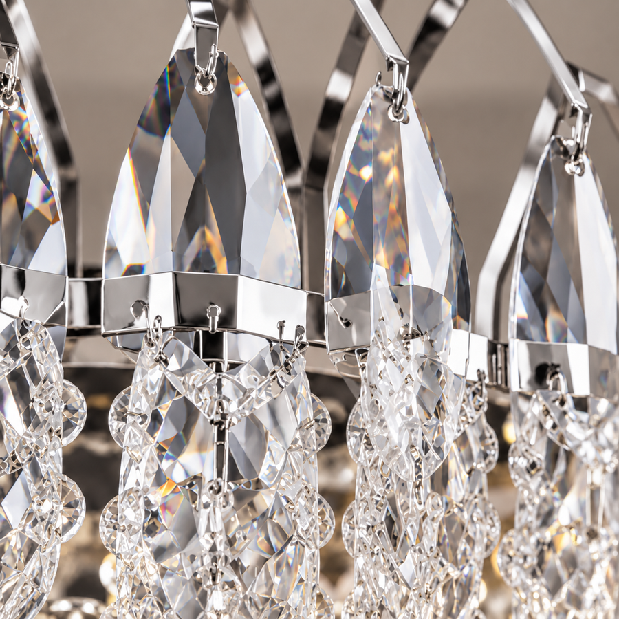 Lustre en cristal MAJESTIC Magno 15x E14, diamètre 60 cm, chrome brillant, hauteur réglable