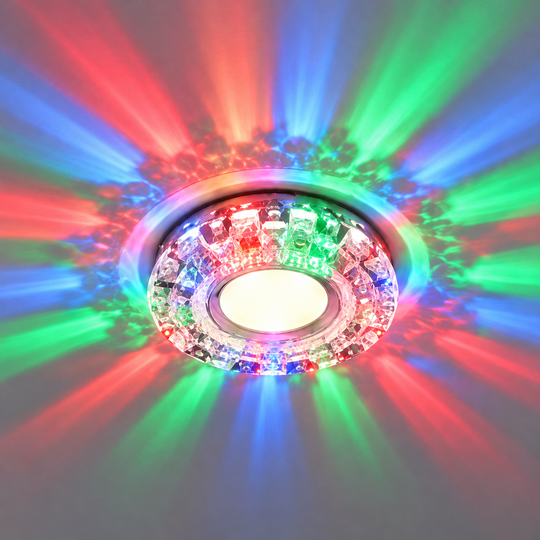 Spot LED ORBITA, 5W, Rond, Lumière Froide + RGB, Blanc, Résine et Verre