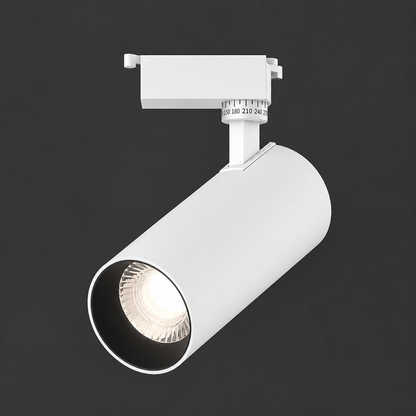 Projecteur sur rail LED, Lumière froide 6000K, 15,7x7cm, Puissance 19W, Métal, Blanc