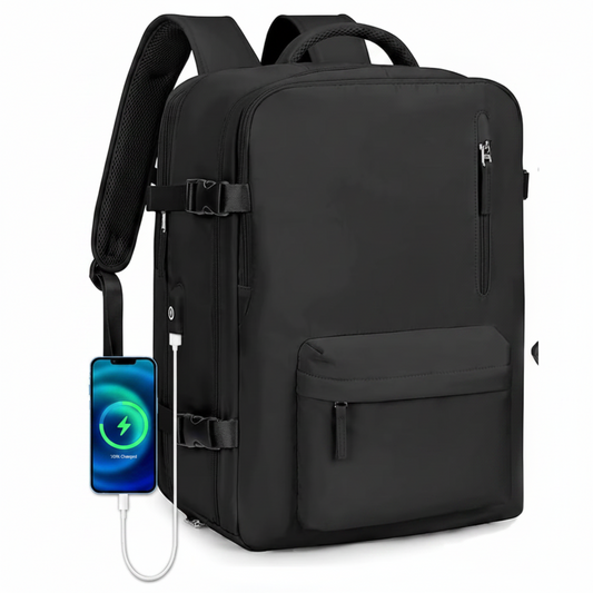 Sac à dos de voyage professionnel ALMATY, avec port USB, 31x22x46cm Oxford, noir