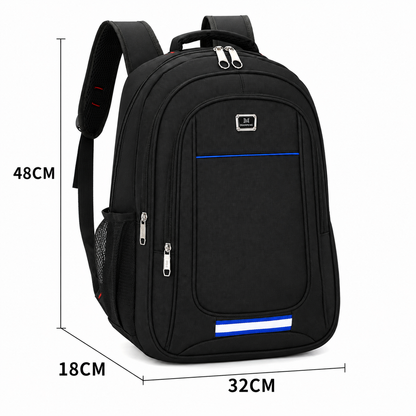 Rucsac Travel Business BAKU, 48x32x18 cm, Oxford, Negru si Albastru