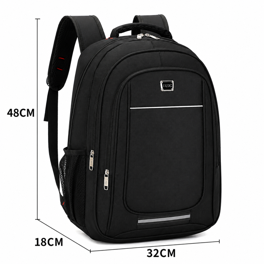 Rucsac Travel Business BAKU, 48x32x18 cm, Oxford, Negru si alb