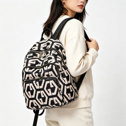 BUKHARA Travel Business Sac à dos, 28x15x35 cm, Oxford, noir et blanc